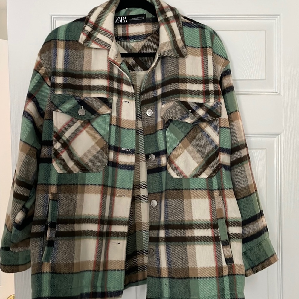Zara plaid shacket overshirt S